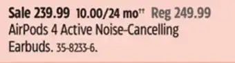 Canadian Tire AirPods 4 Active Noise-Cancelling Earbuds offer