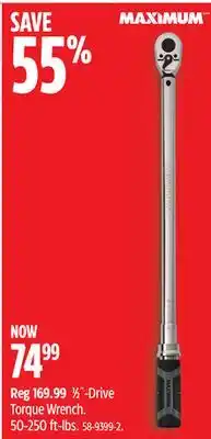 Canadian Tire 1⁄2˝-Drive Torque Wrench offer