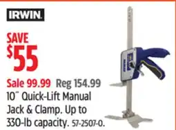 Canadian Tire 10 Quick-Lift Manual Jack & Clamp offer
