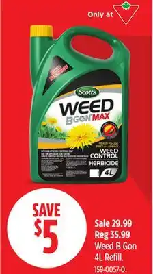 Canadian Tire Scotts Weed B Gon 4L Refill offer