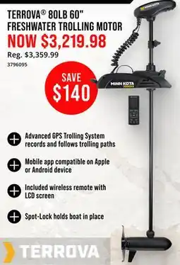 Cabela's TERROVA 80LB 60 FRESHWATER TROLLING MOTOR offer