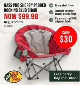 Cabela's BASS PRO SHOPS PADDED ROCKING CLUB CHAIR offer