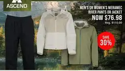 Cabela's ASCEND MEN'S OR WOMEN'S MERAMEC RIVER PANTS OR JACKET offer