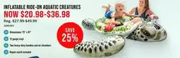 Cabela's INFLATABLE RIDE-ON AQUATIC CREATURES offer