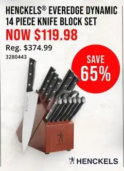 Cabela's HENCKELS EVEREDGE DYNAMIC 14 PIECE KNIFE BLOCK SET offer