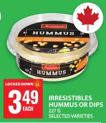 Food Basics IRRESISTIBLES HUMMUS OR DIPS offer