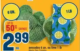 Marché Adonis avocados 6 un. ou lime 1 lb offer