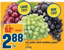 Marché Adonis Red, green, black seedless grapes offer