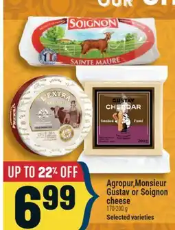Marché Adonis Agropur, Monsieur Gustav or Soignon cheese offer