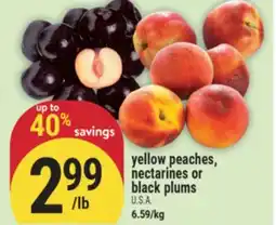 Marché Adonis yellow peaches, nectarines or black plums offer