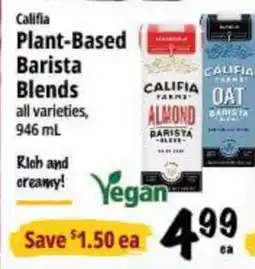 Farm Boy Califia Plant-Based Barista Blends offer
