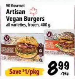 Farm Boy VG Gourmet Artisan Vegan Burgers offer