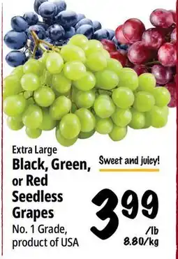 Farm Boy Extra Large Black, Green, or Red Seedless Grapes offer