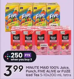 Sobeys 100% Juice, Punch, FIVE ALIVE or Iced Tea offer