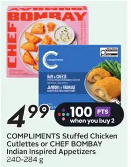 Sobeys COMPLIMENTS Stuffed Chicken Cutlettes or Indian Inspired Appetizers offer