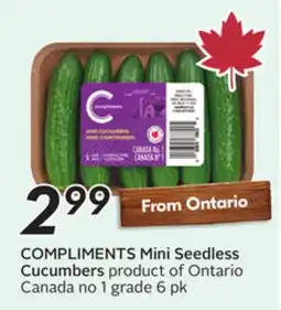 Sobeys COMPLIMENTS Mini Seedless Cucumbers offer