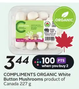 Sobeys COMPLIMENTS ORGANIC White Button Mushrooms offer