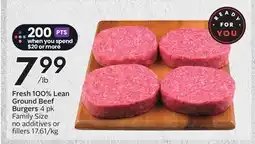 Sobeys Fresh 100% Lean Ground Beef Burgers offer