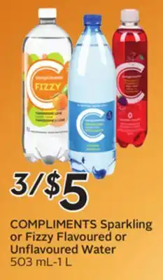 Sobeys COMPLIMENTS Sparkling or Fizzy Flavoured or Unflavoured Water offer