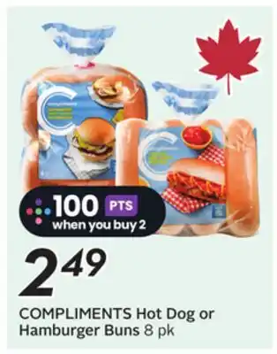 Sobeys COMPLIMENTS Hot Dog or Hamburger Buns offer