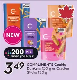 Sobeys COMPLIMENTS Cookie Dunkers 150 g or Cracker Sticks 130 g offer