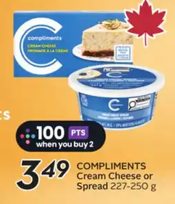Sobeys COMPLIMENTS Cream Cheese or Spread offer