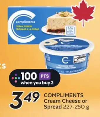 Sobeys COMPLIMENTS Cream Cheese or Spread offer