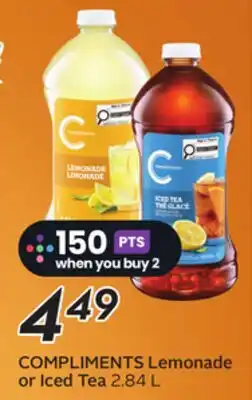 Sobeys COMPLIMENTS Lemonade or Iced Tea offer