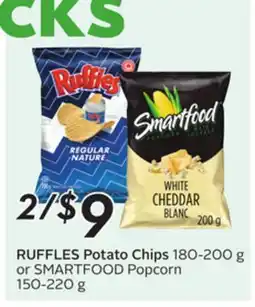 Sobeys RUFFLES Potato Chips 180-200 g or SMARTFOOD Popcorn 150-220 g offer