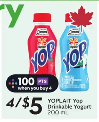 Sobeys Yop Drinkable Yogurt offer