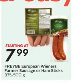 Sobeys European Wieners, Farmer Sausage or Ham Sticks offer