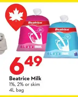 Longo's Beatrice Milk offer