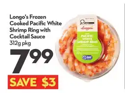 Longo's Frozen Cooked Pacific White Shrimp Ring with Cocktail Sauce offer
