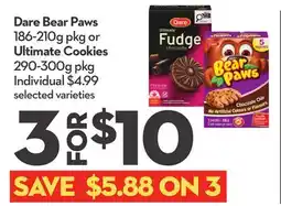 Longo's Bear Paws 186-210g pkg or Ultimate Cookies 290-300g pkg offer