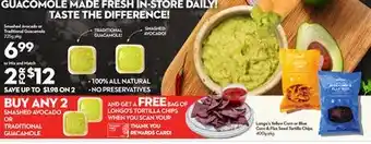 Longo's Smashed Avocado or Traditional Guacamole offer