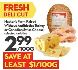 Longo's Raised Without Antibiotics Turkey or Canadian Swiss Cheese offer