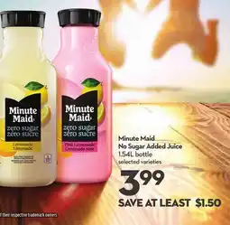 Longo's Minute Maid No Sugar Added Juice offer
