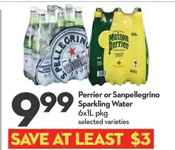 Longo's Perrier or Sanpellegrino Sparkling Water offer