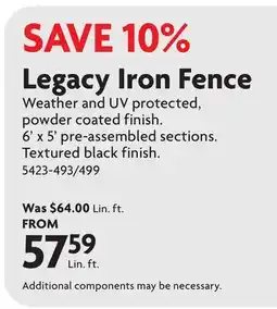 Home Hardware Legacy Iron Fence offer