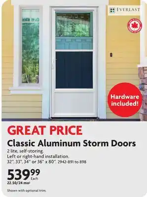 Home Hardware Classic Aluminum Storm Doors offer
