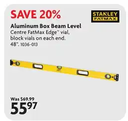 Home Hardware Aluminum Box Beam Level offer