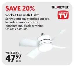 Home Hardware 14 Socket Fan with Light Screws offer