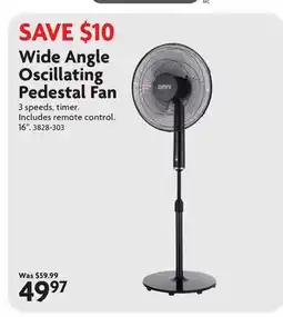 Home Hardware Wide Angle Oscillating Pedestal Fan offer