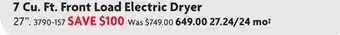 Home Hardware 7 Cu. Ft. Front Load Electric Dryer offer