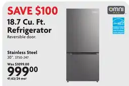 Home Hardware 18.7 Cu. Ft. Refrigerator offer
