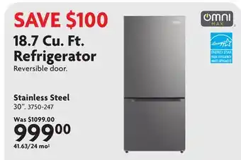 Home Hardware 18.7 Cu. Ft. Refrigerator offer