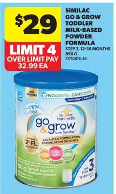 Real Canadian Superstore SIMILAC GO & GROW TODDLER MILK-BASED POWDER FORMULA offer