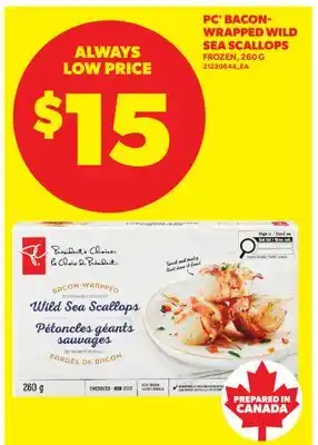 Real Canadian Superstore PC BACON-WRAPPED WILD SEA SCALLOPS offer