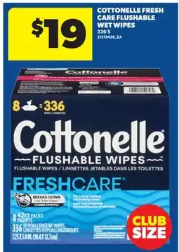 Real Canadian Superstore COTTONELLE FRESH CARE FLUSHABLE WET WIPES, 336'S offer