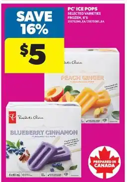 Real Canadian Superstore PC ICE POPS, 6'S offer